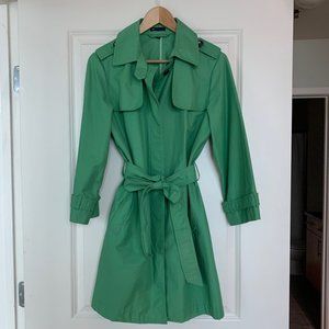 Trendy Green Tie Waist Spring Jacket w/ 3/4 Sleeve